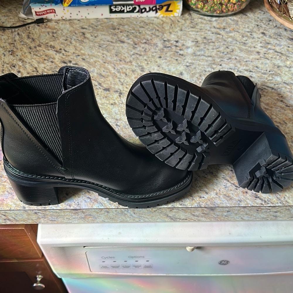 MIA Black Ankle Boots with Rugged Sole